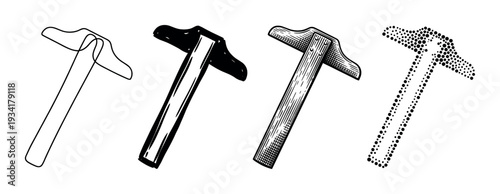 T-square drafting tools in various artistic styles are essential for precise architectural and engineering drawings.