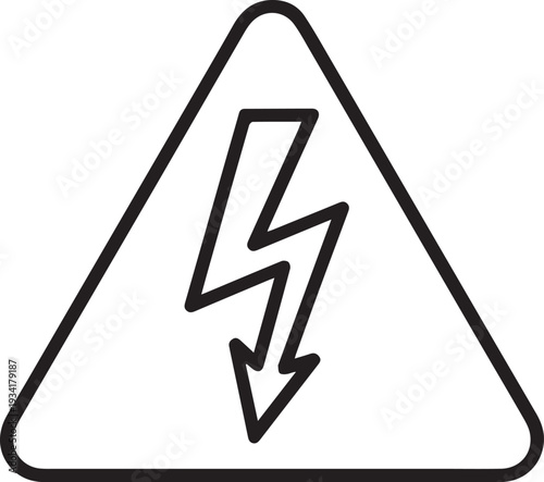 A simple black and white outline icon warns of dangerous high voltage electricity.