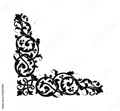 Ornate Vintage Floral Corner