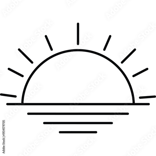 Breathtaking Sunrise Over a Calm Horizon, Peaceful Morning Scene with Sun Rays Spreading Tranquility