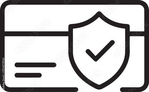 Secure Card Concept: An illustrative representation of a secure payment card, designed with a protective shield and a checkmark, symbolizing safety and validation.