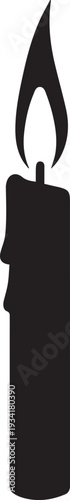 Vector silhouette of burning candle illustration