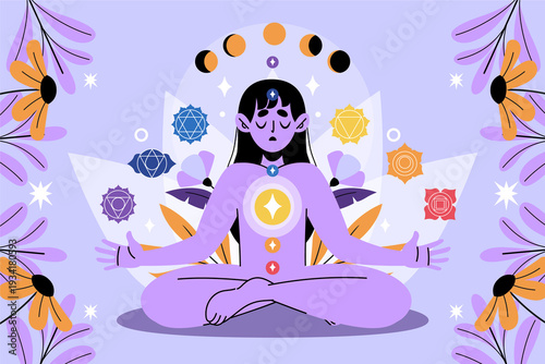 Chakra Meditation Background Illustration