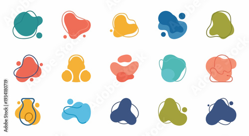 Abstract Fluid Shapes Set. Modern Graphic Elements
