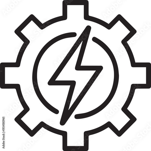 Energy in Motion: A bold emblem represents the dynamic interplay of energy and engineering, with a striking lightning bolt at its core, suggesting technological innovation and progress.