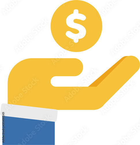 Hand Holding Coin Investment Icon