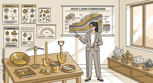 Geology Teacher Explains Rock Formations and Minerals.