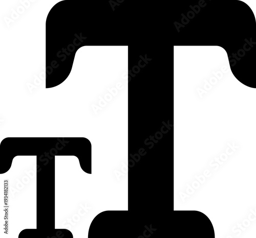 Letter T closeup