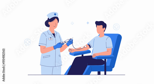 Nurse Administering Injection to Patient in Medical Clinic