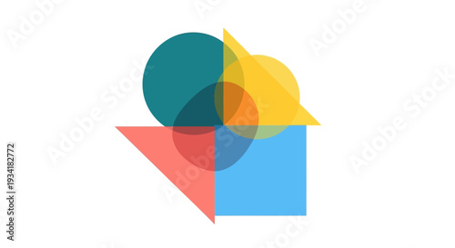 Free Download Abstract geometric shapes composition in vibrant colors with overlapping transparent forms - GFXLoad