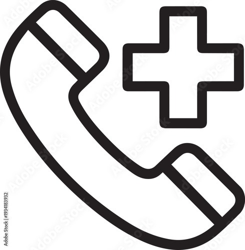 Emergency medical call icon illustrating urgent healthcare assistance and immediate contact.
