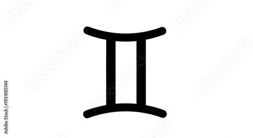 Minimalist Gemini Zodiac Sign Illustration on White Background.