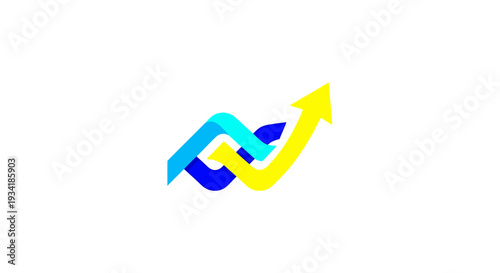 Abstract financial illustration featuring interconnected arrows showing financial growth and