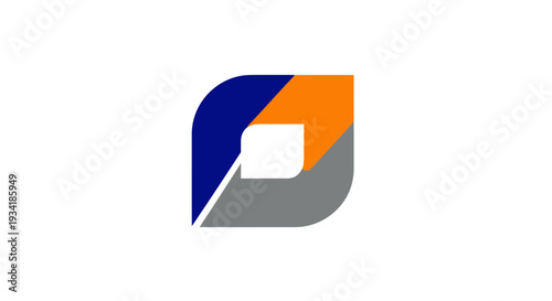 Abstract geometric logo design with contrasting colors and a square void inside