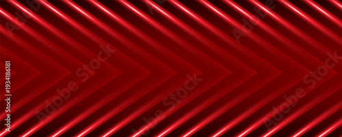 Technology red arrow glowing on dark red background. Hi speed  communication concept. Vector illustration