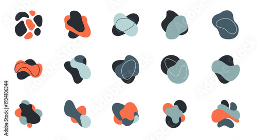 Abstract organic shapes set, modern graphic elements