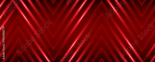 Technology red arrow glowing on dark red background. Hi speed  communication concept. Vector illustration