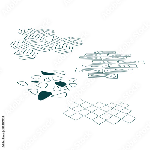 floor textures vector doodle design elements