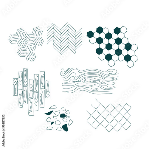 floor textures vector doodle design elements