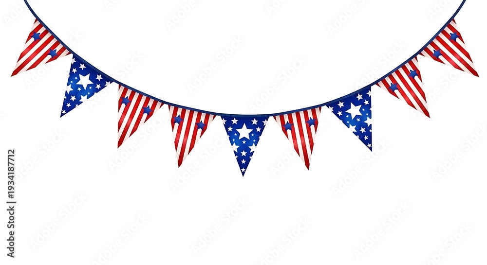 Obraz premium Patriotic labor day decorations with american flag bunting