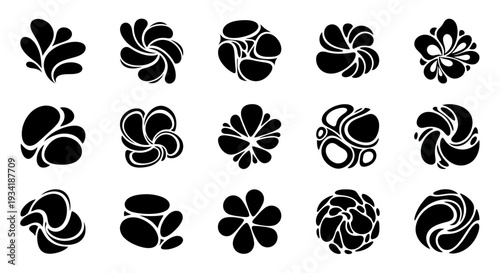 Abstract organic shapes, graphic design elements