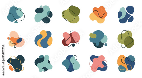 Abstract organic shapes, modern graphic elements