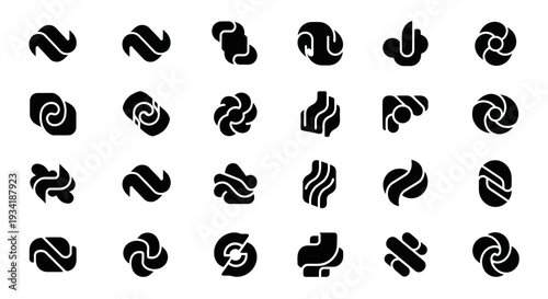 Abstract swirl logo design elements set