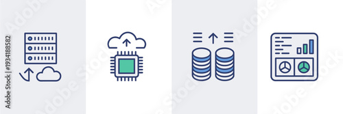 Legacy to cloud migration icon set – Great for IT consulting.
