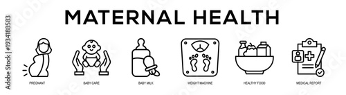 Maternal Health web banner illustration concept