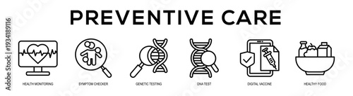 Preventive Care web banner illustration concept