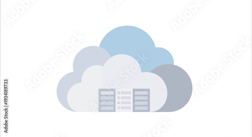 Cloud data server illustration representing technology and digital storage concept