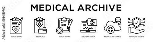 Medical Archive web banner illustration concept