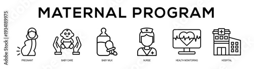 Maternal Program web banner illustration concept