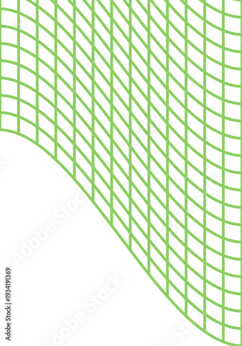 Patrón de cuadrícula verde con efecto de distorsión en forma de onda