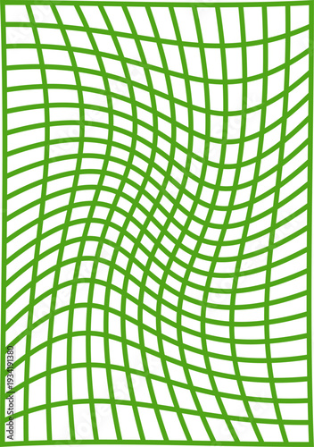 Patrón de rejilla verde con efecto de distorsión ondulada 