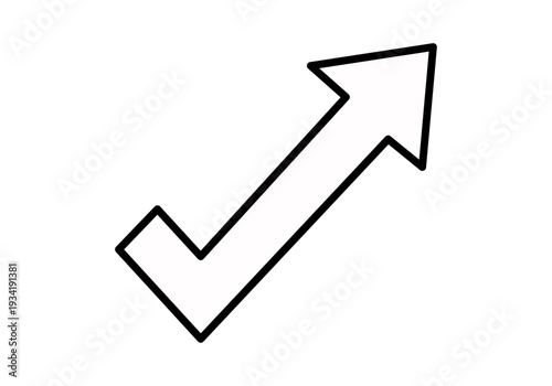 Icono de marca de verificación con flecha de crecimiento hacia arriba