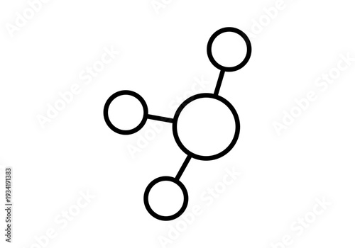 Icono de línea de una estructura molecular