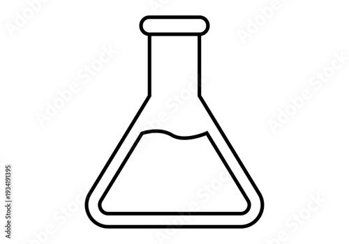 Icono de línea de un matraz de laboratorio con líquido