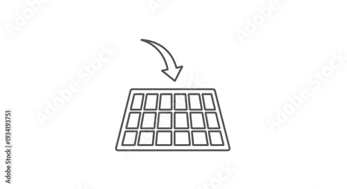 Abstract illustration of a grid receiving energy from above depicted with a downward arrow