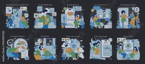 Health and Wellness Innovations Vector Illustration Set