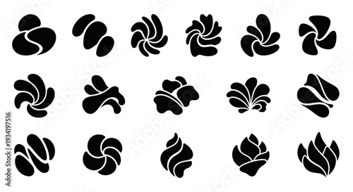 Abstract floral shapes, decorative design elements