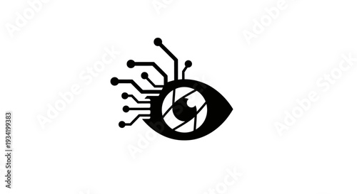 Futuristic Cyber Eye with Circuitry Design