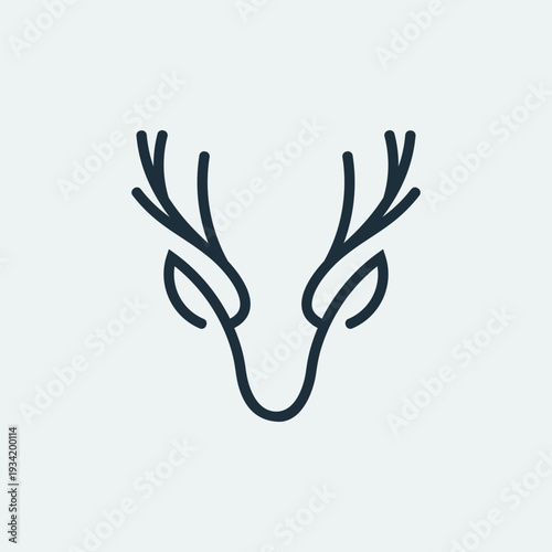 Simple and Elegant Reindeer Outline Symbol