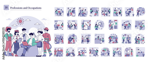 Diverse Professions and Occupations Vector Illustration