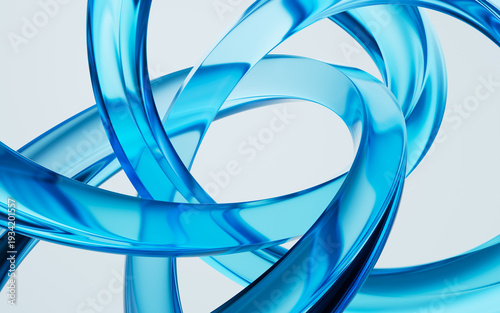 Transparent ring glass background, 3d rendering.