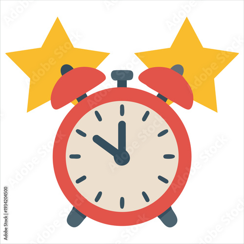 Star shaped alarm clock for school and education concepts vector illustration