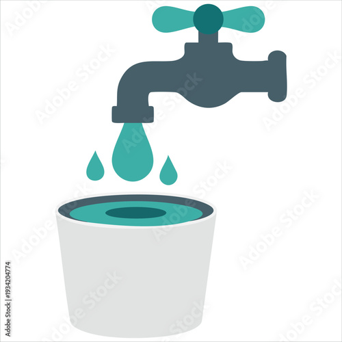 Filling a water droplet with more water simple vector illustration design