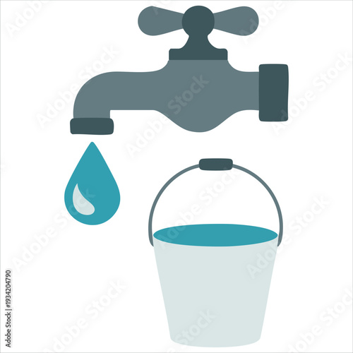 Water droplet being filled with water abstract concept vector illustration