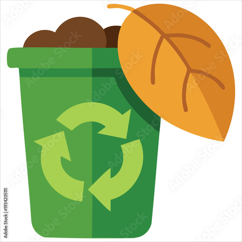 Composting icon for environment nature and ecology symbol vector illustration on white background