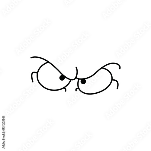 Cartoon face logo EPS vector comic caricature Expressive eyes and mouth, cute flat vector character.